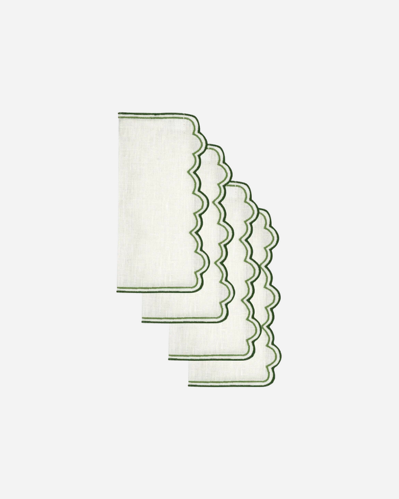 Escamas Verde Cocktail Napkins, Set of 4