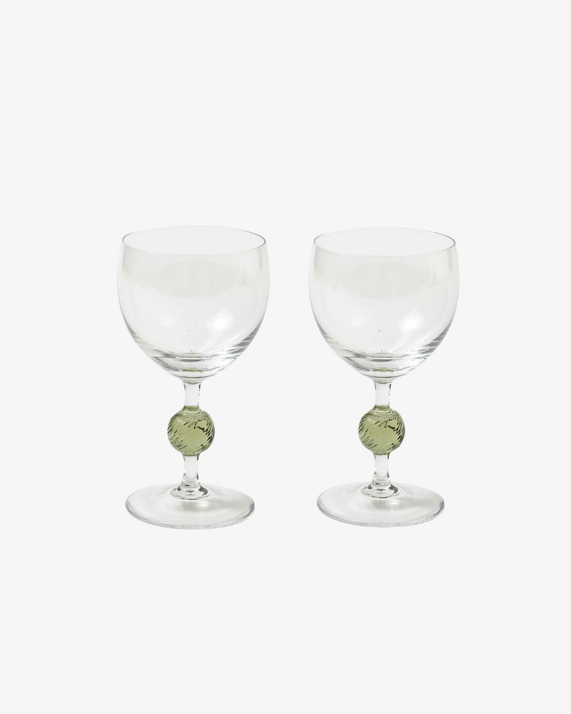 Demetra Green Wine Glass, Set of 2