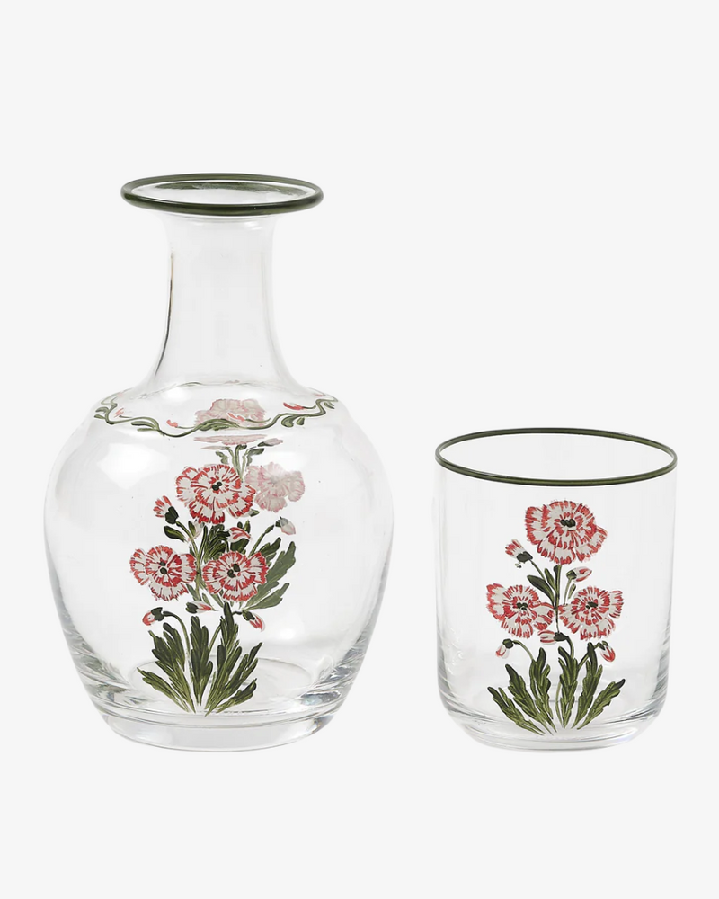 Murano Garofano Hand-Painted Bedside Set