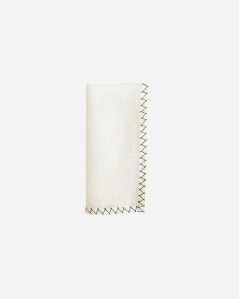 Zig Zag Green Napkin, Set of 4