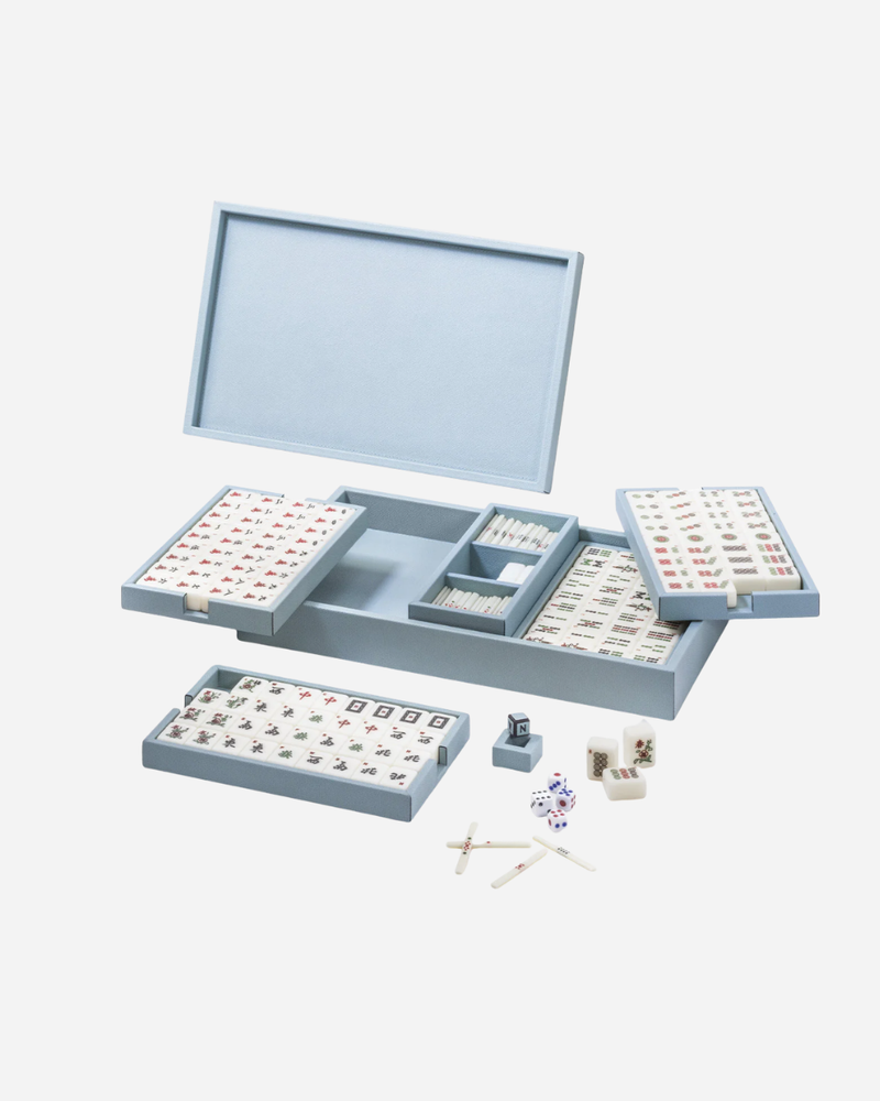 LIght Blue Mahjong Game Set