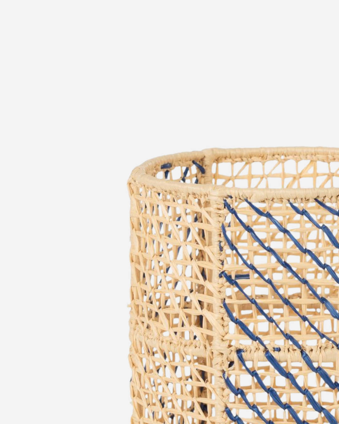 RAFFIA BREADSTICK BASKET, BLUE