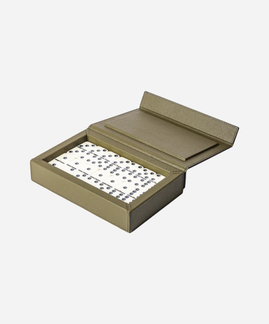 Green Parma Leather Dominoes Set