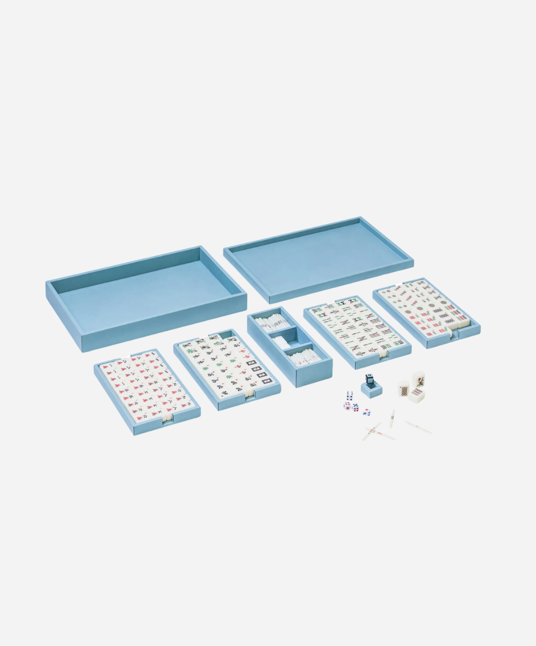LIght Blue Mahjong Game Set