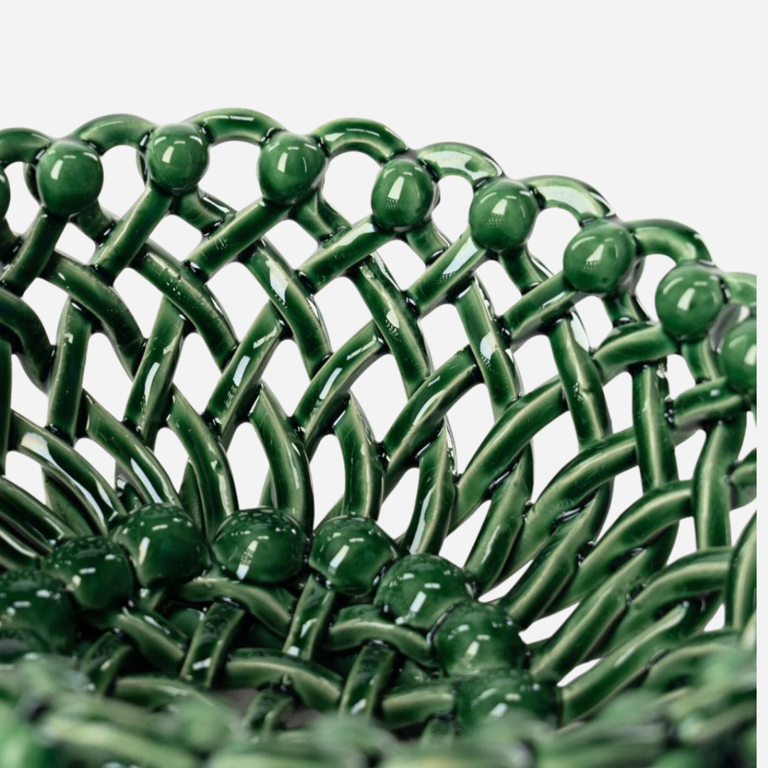 Woven Green Bouton Bowl