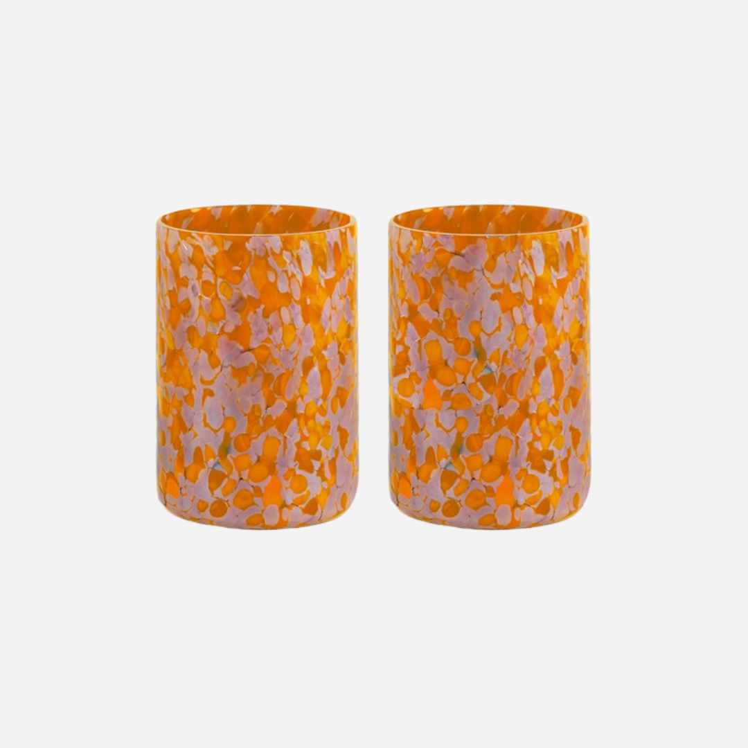 Macchia Mustard & Violet Tumblers, Set of 2