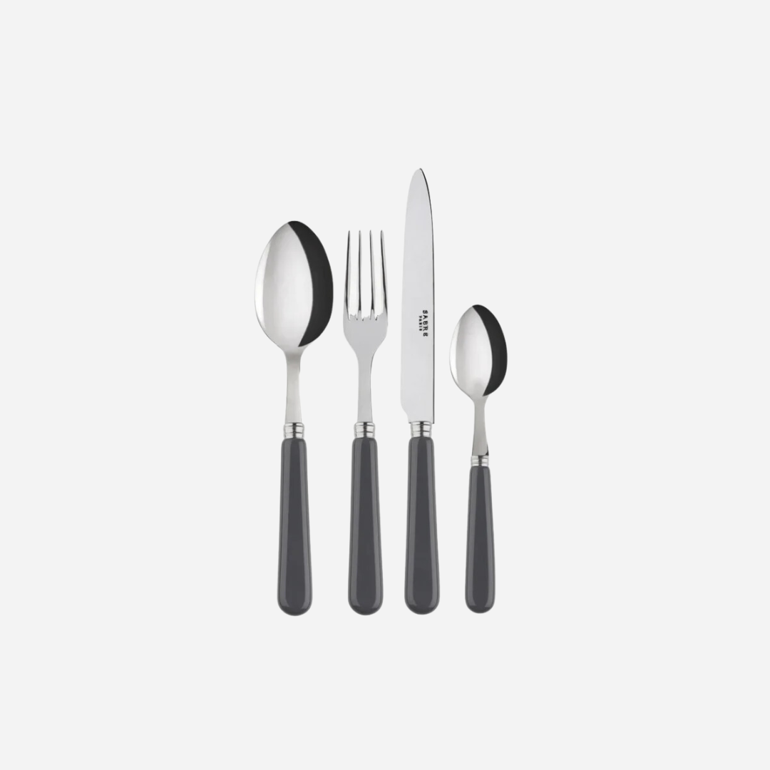 Pop-Unis Dark Grey 4-Piece Cutlery Set