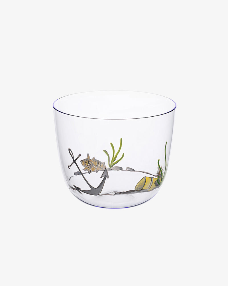 Anchor High Seas Hand-Painted Crystal Tumbler, Set of 2