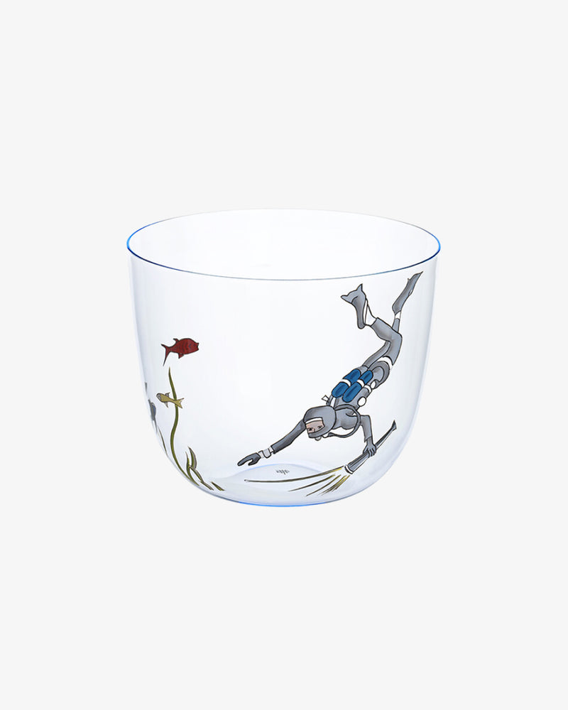 Diver High Seas Hand-Painted Crystal Tumbler, Set of 2