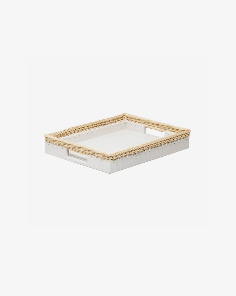 Giverny White Rectangle Tray, Small