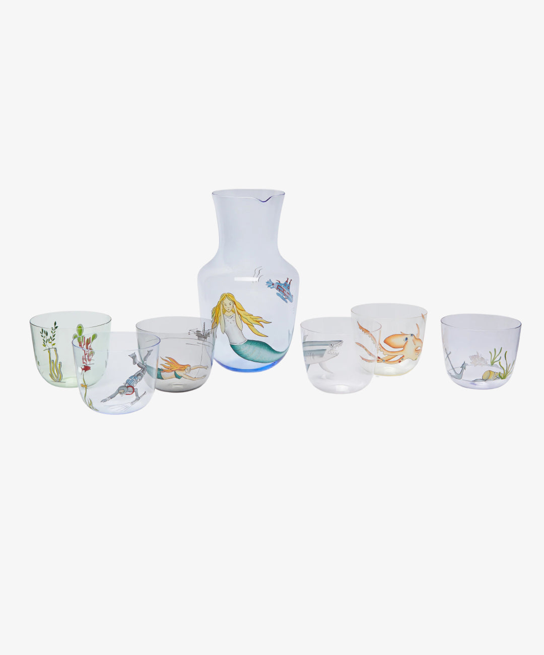 High Seas Hand-Painted Crystal Carafe