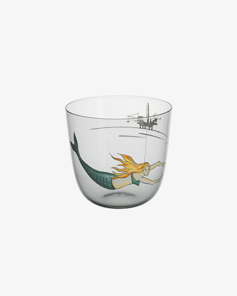 Mermaid High Seas Hand-Painted Crystal Tumbler, Set of 2