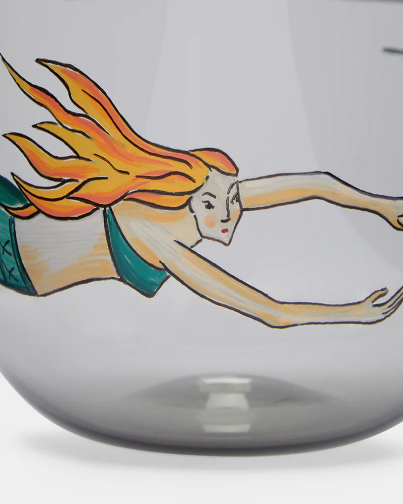 Mermaid High Seas Hand-Painted Crystal Tumbler, Set of 2
