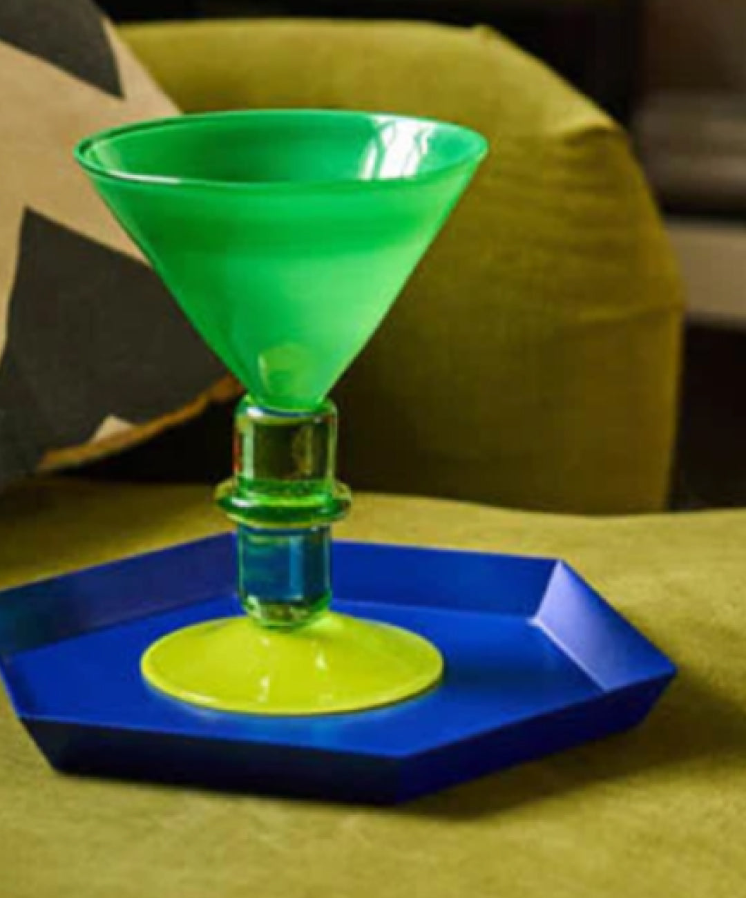 Miami Martini glass in Lime & Green, Set of 2