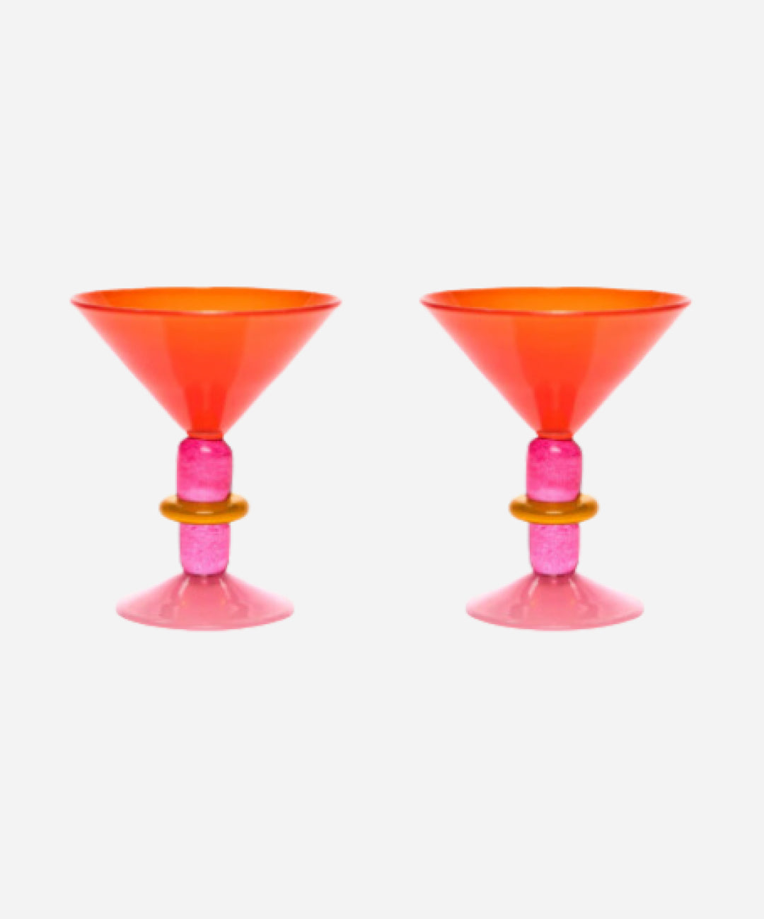 Miami Martini glass in Red & , Set of 2