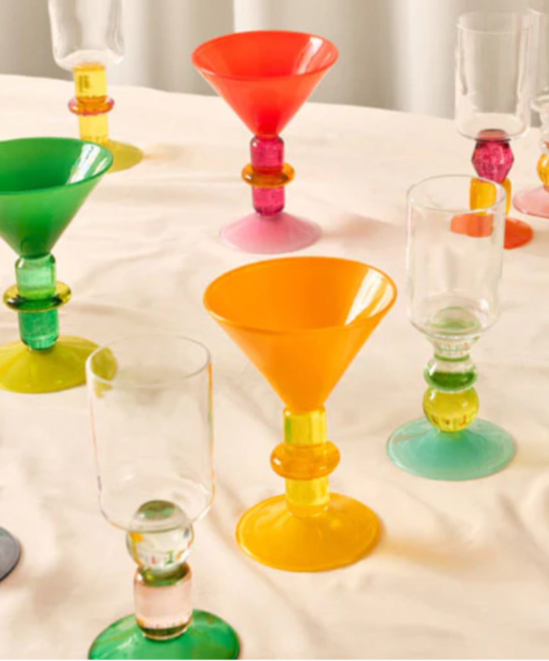 Miami Martini glass in Red & , Set of 2