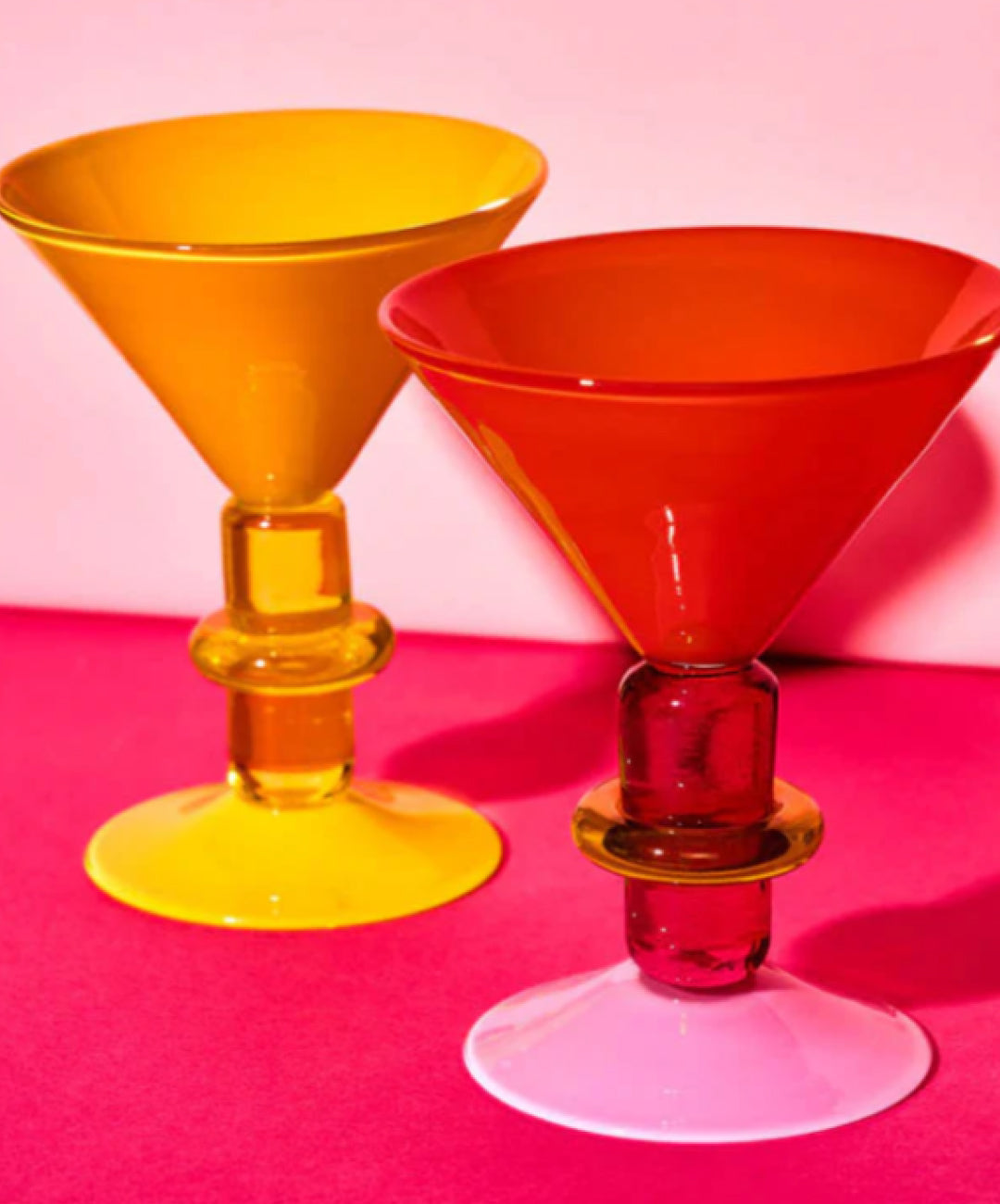 Miami Martini glass in Red & , Set of 2