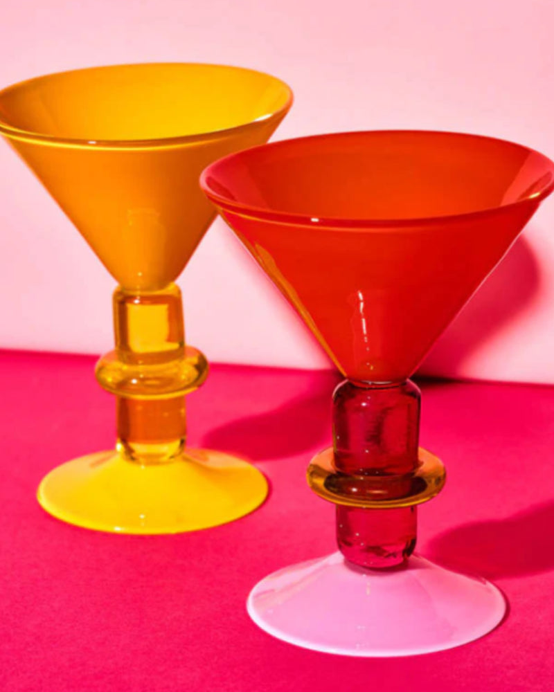 Miami Martini glass in Sunshine, Set of 2
