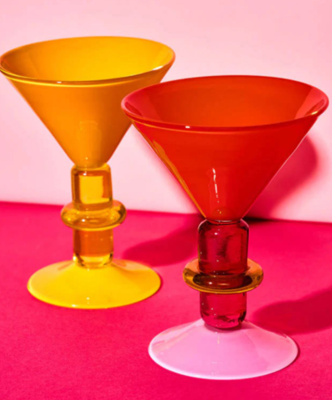 Miami Martini glass in Sunshine, Set of 2