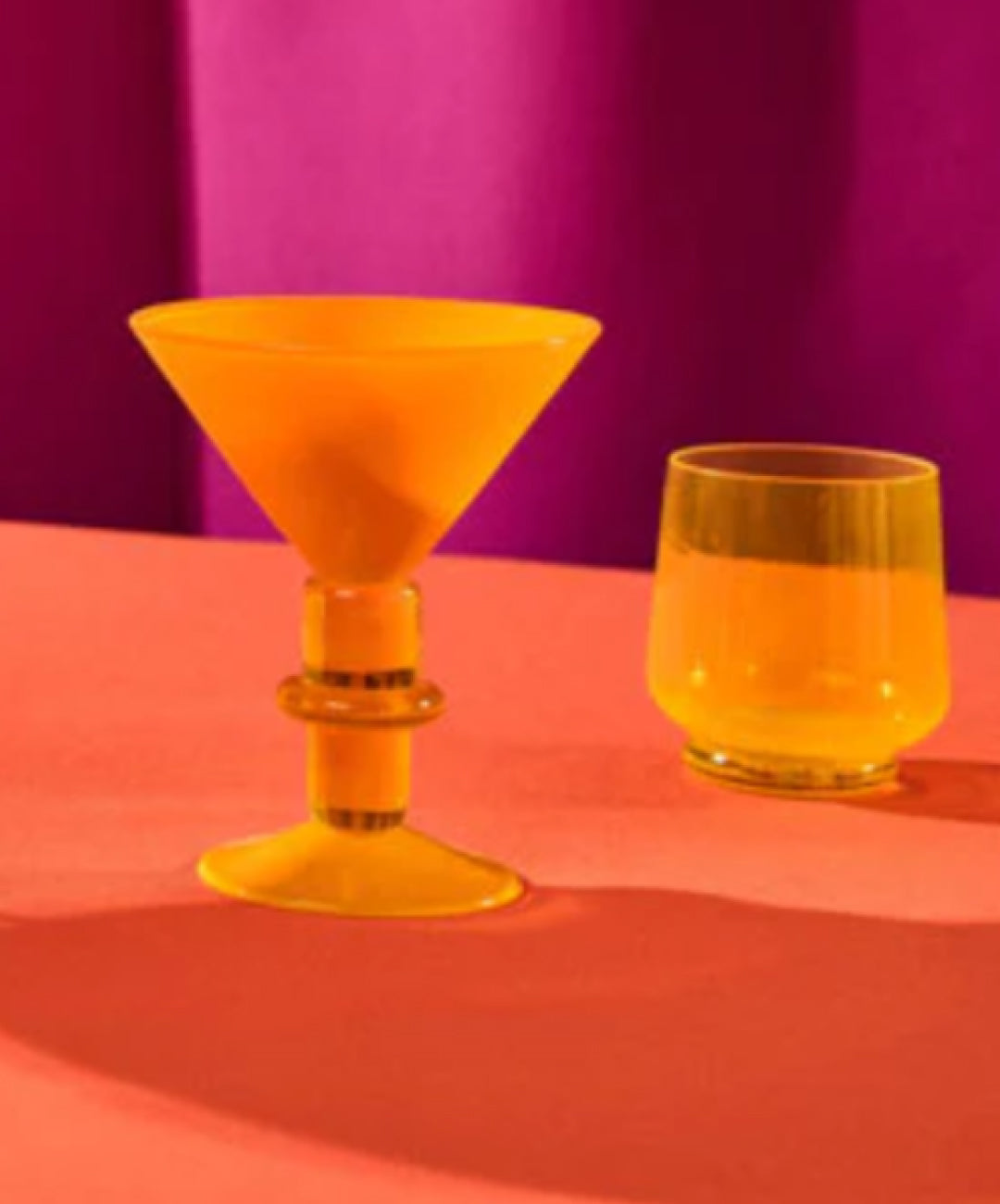 Miami Martini glass in Sunshine, Set of 2