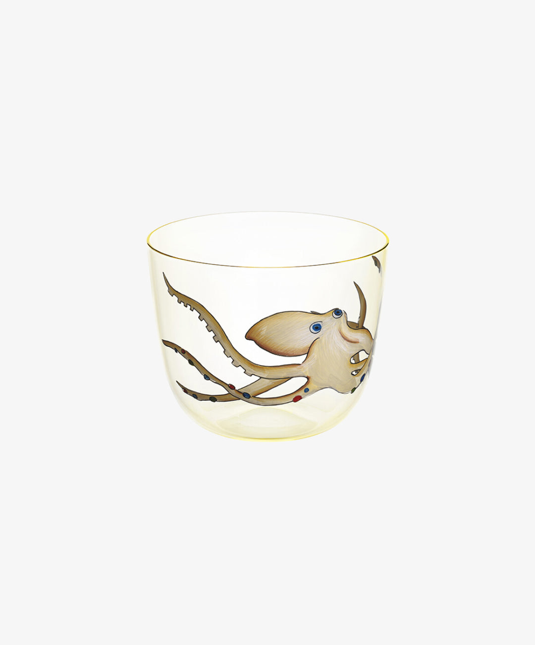Octopus High Seas Hand-Painted Crystal Tumbler, Set of 2