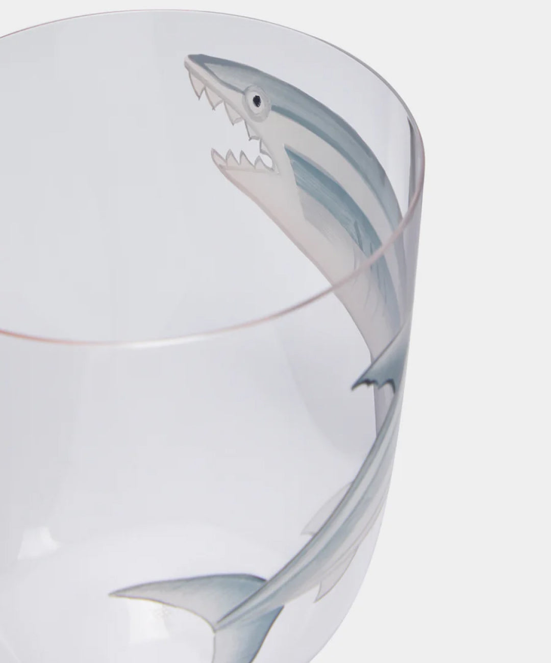Shark High Seas Hand-Painted Crystal Tumbler, Set of 2