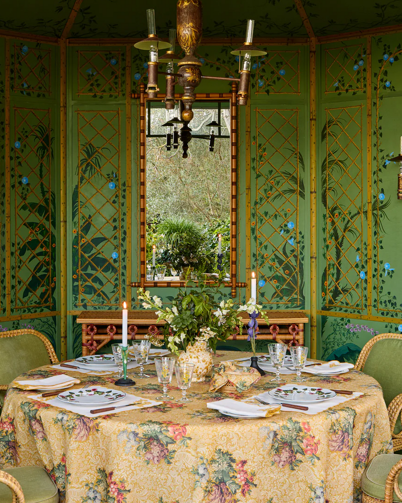 Peonia Linen Tablecloth, Rectangle