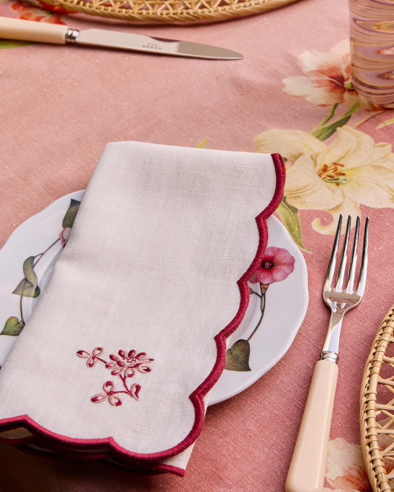 Botanica Embroidered Linen Napkin, Set of 4