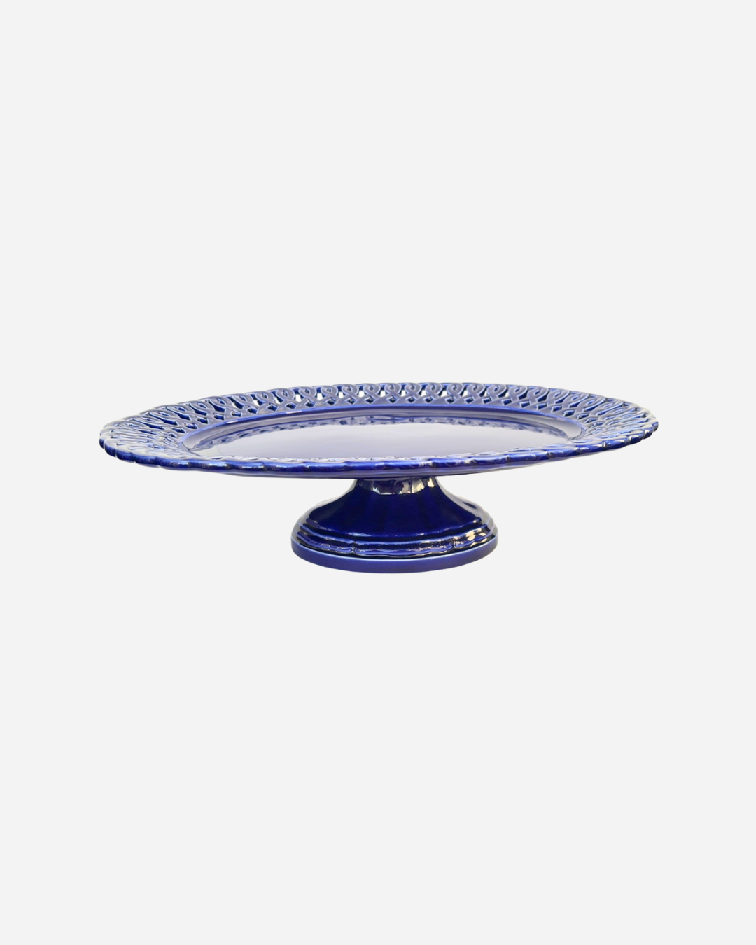 Pearl Amalfi Blue Oval Cake Stand