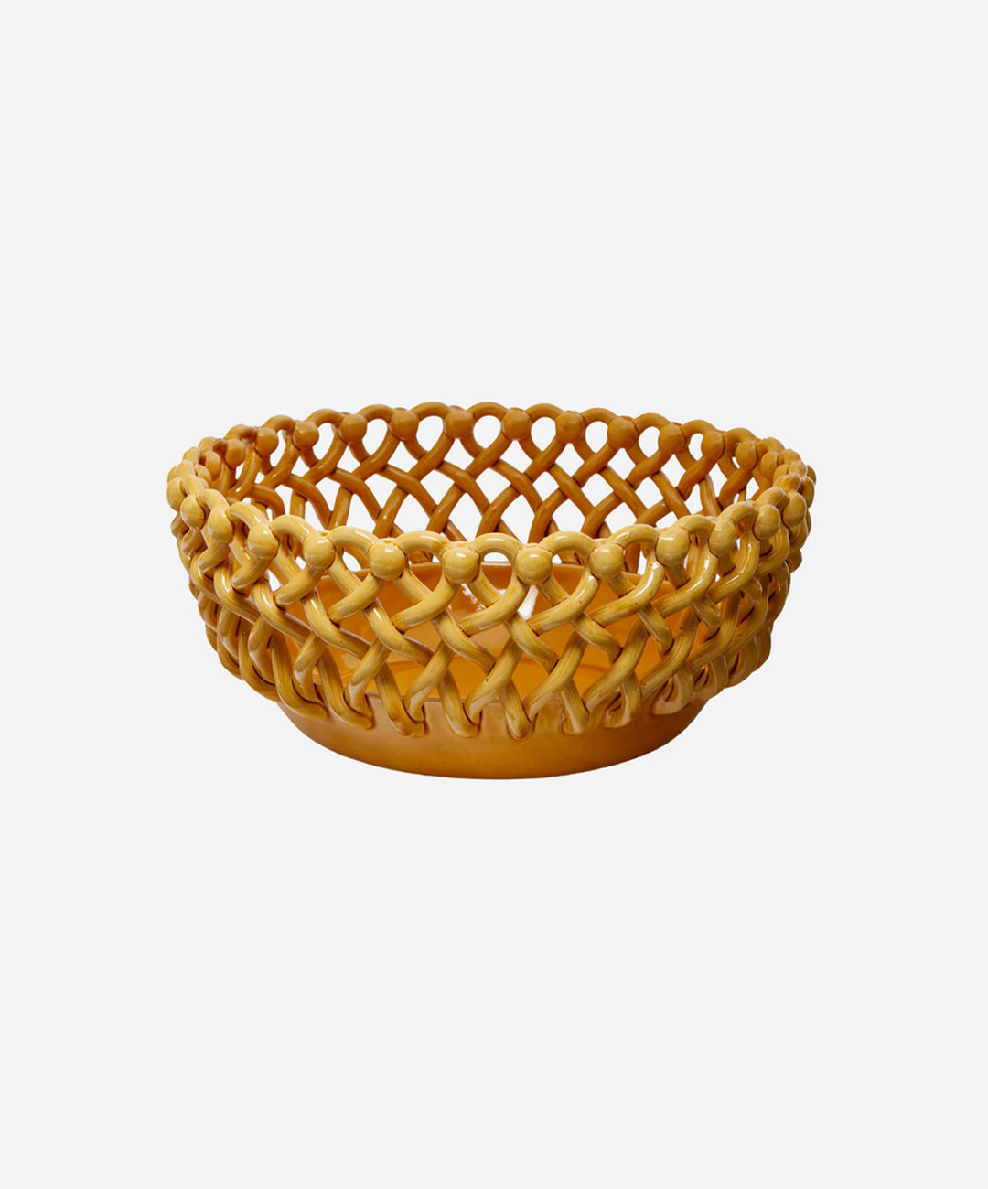 Woven Ocher Bouton Serving Bowl
