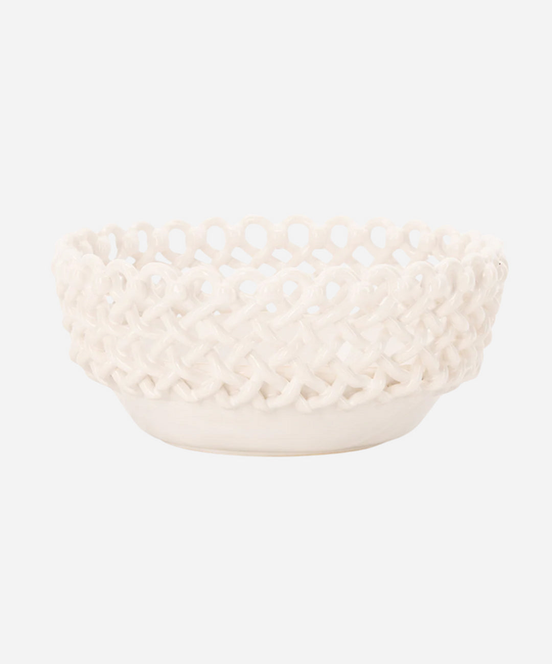 Woven White Bouton Serving Bowl