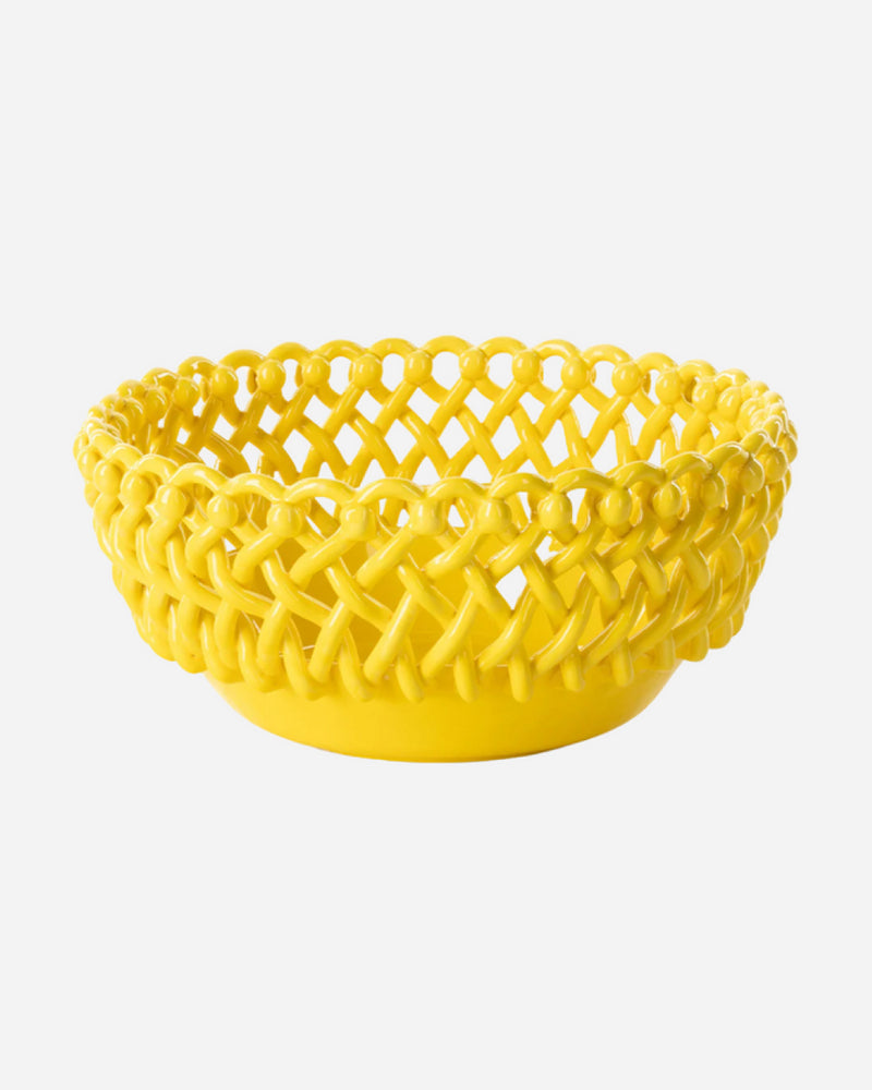 Woven Yellow Bouton Serving Bowl