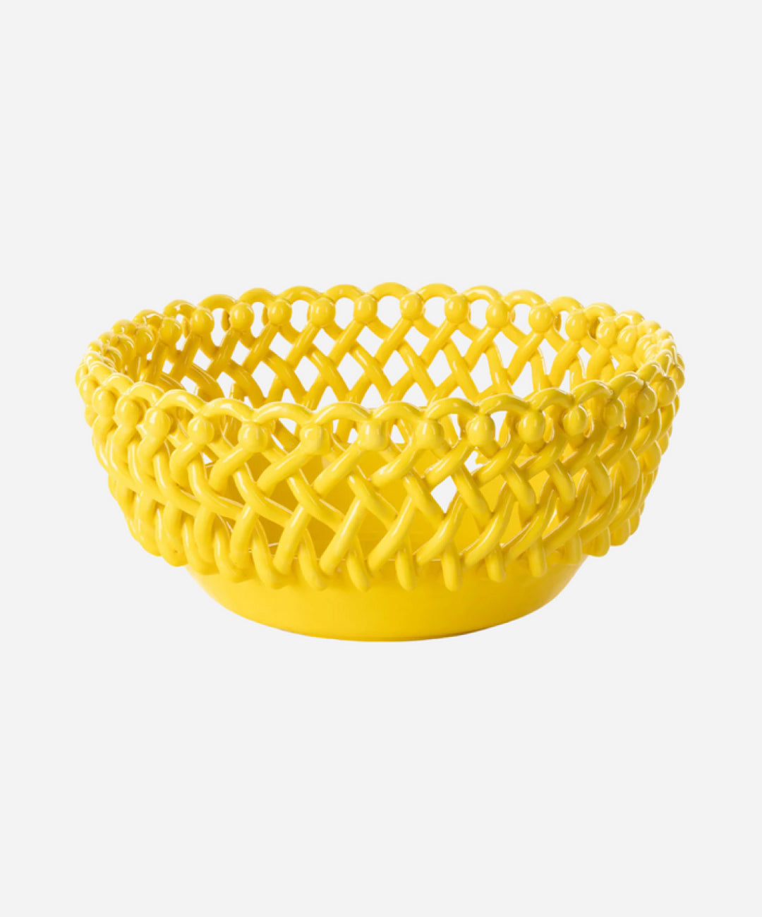 Woven Yellow Bouton Serving Bowl