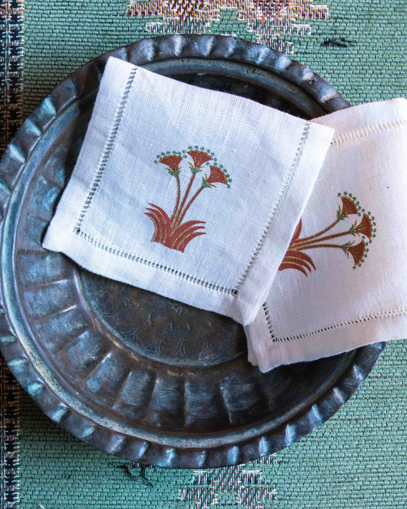 Sacred Nile Rosewood Cocktail Napkins, Set of 6