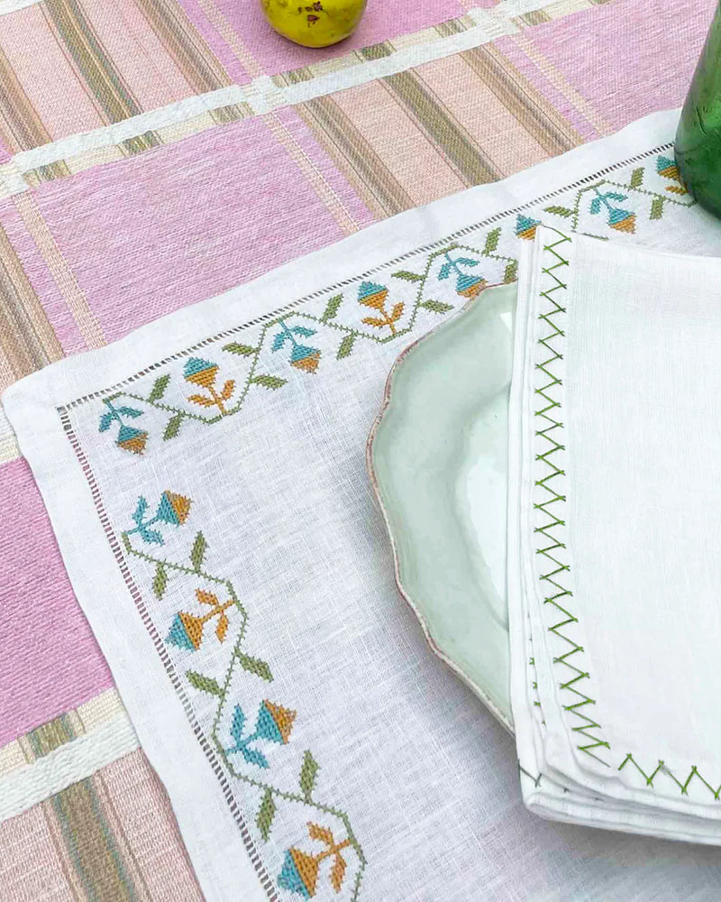 Zig Zag Green Napkin, Set of 4