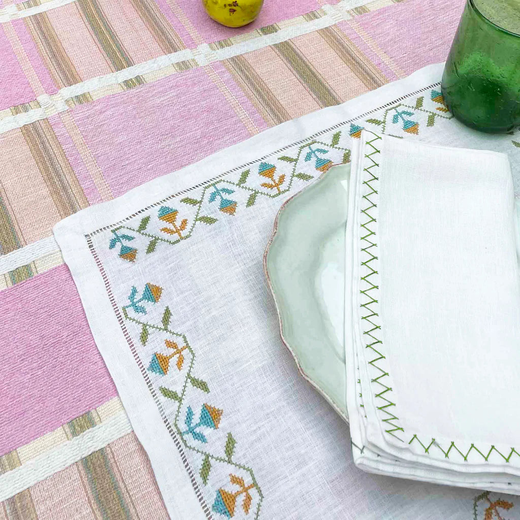 Zig Zag Green Napkin, Set of 4