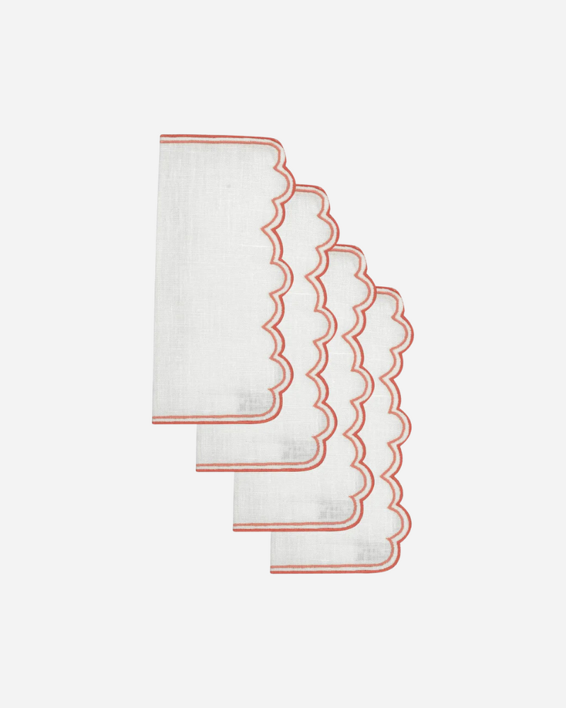 Escamas Coral Cocktail Napkins, Set of 4
