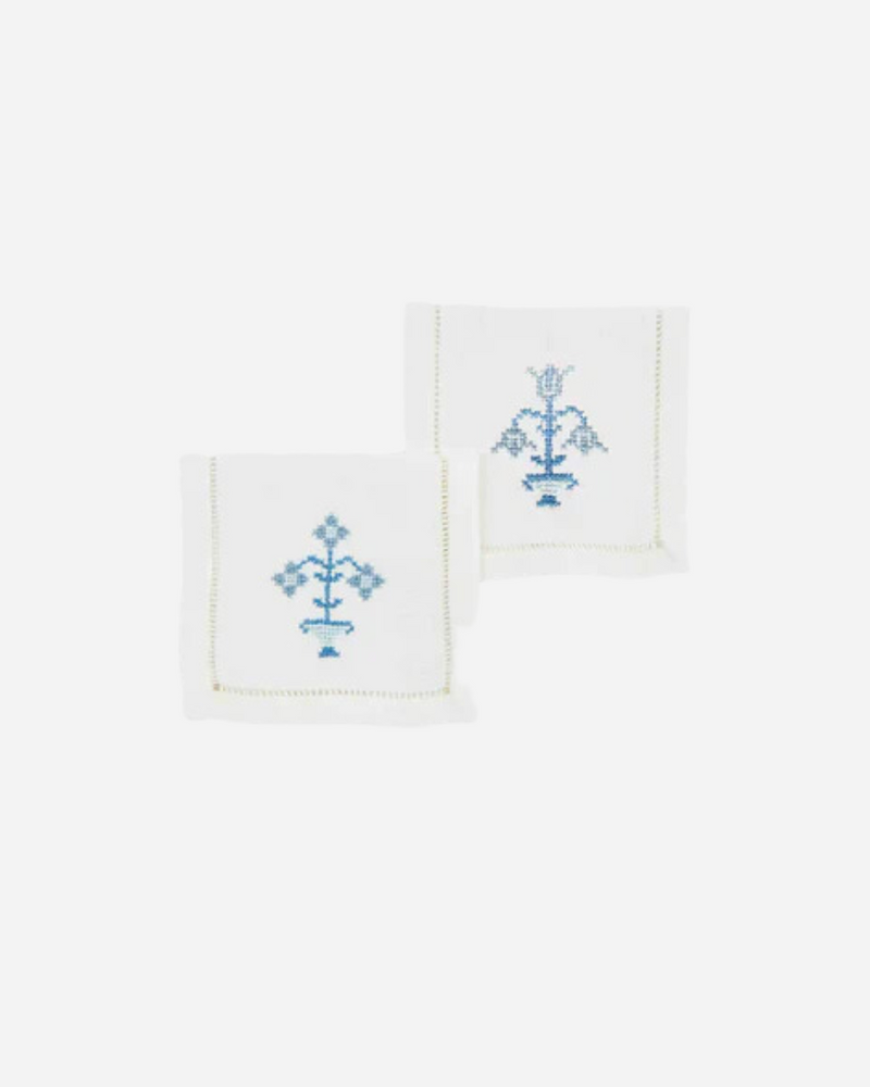 Sampler Bouquet Mezze Blue Cocktail Napkin, Set of 6