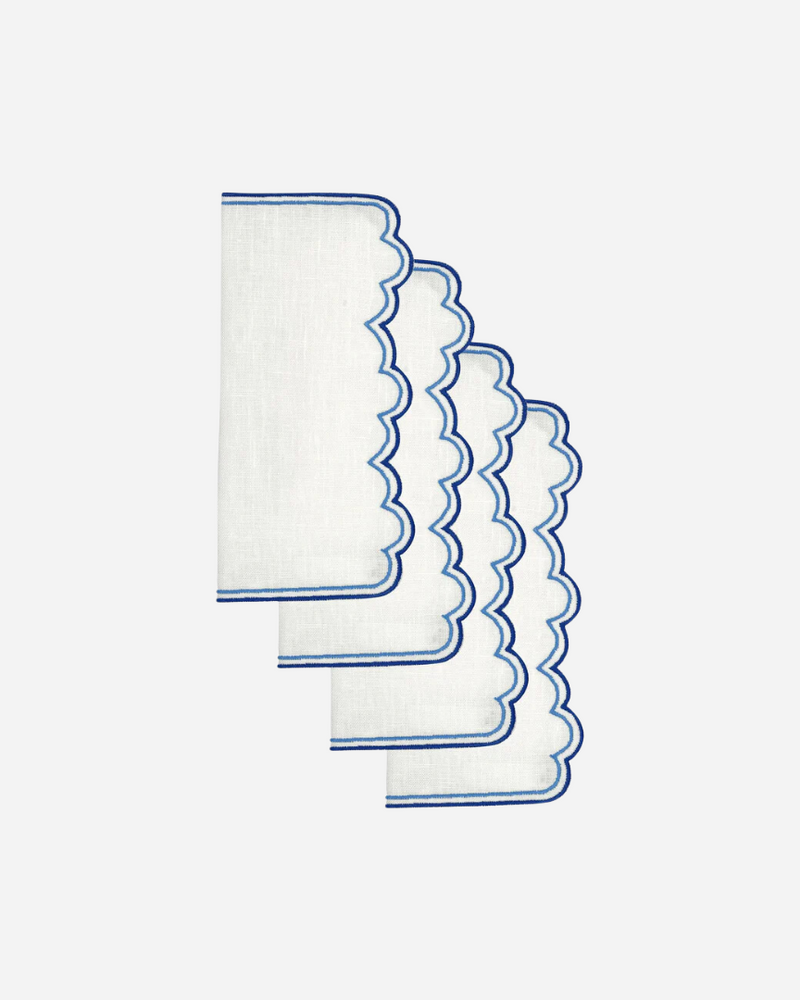 Escamas Azul Cocktail Napkins, Set of 4