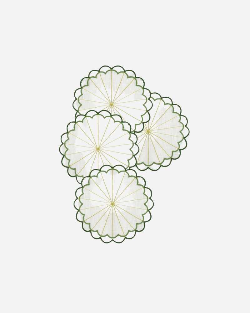 Escamas Verde Coasters, Set of 4