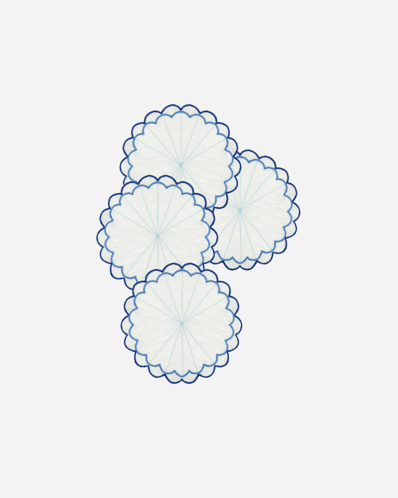 Escamas Azul Coasters, Set of 4