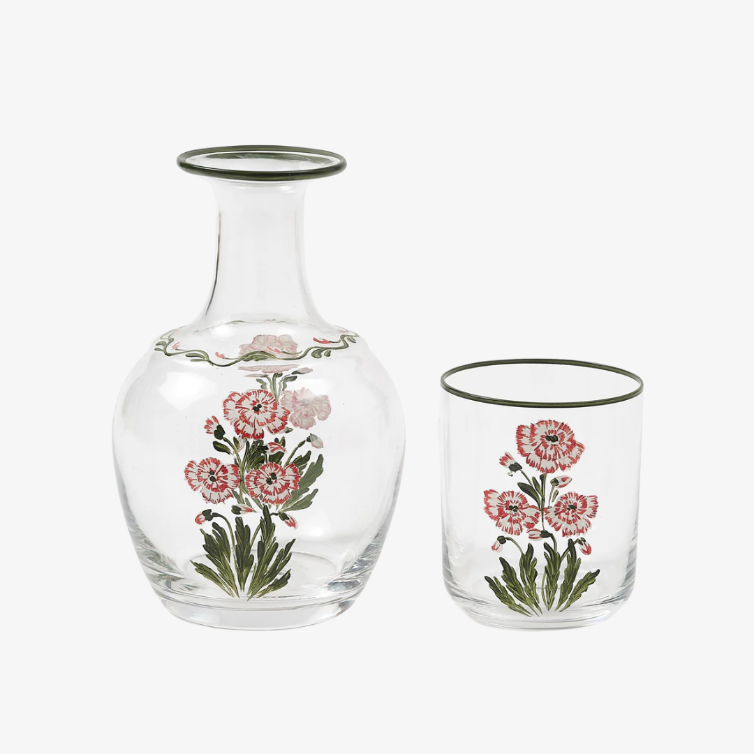 Murano Garofano Hand-Painted Bedside Set