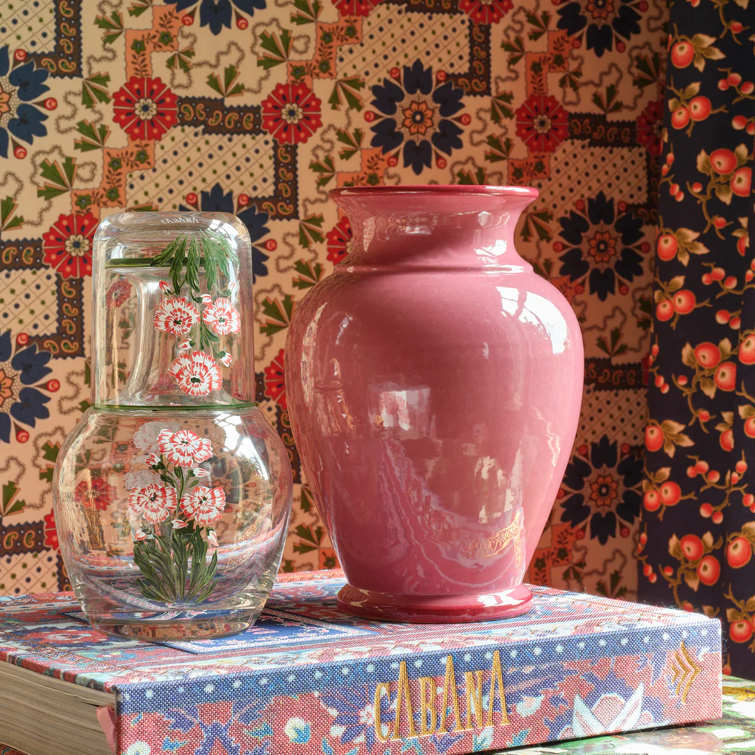 Murano Garofano Hand-Painted Bedside Set