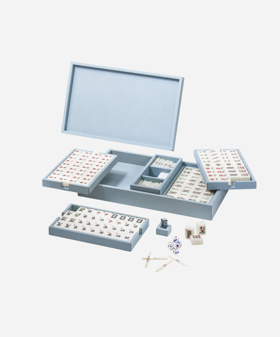 LIght Blue Mahjong Game Set