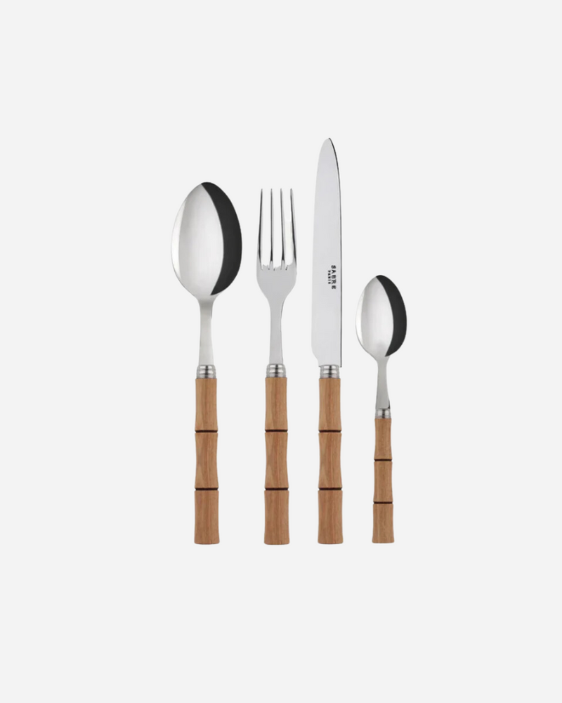 Bamboo Light Press Wood 8-Piece Cutlery Set