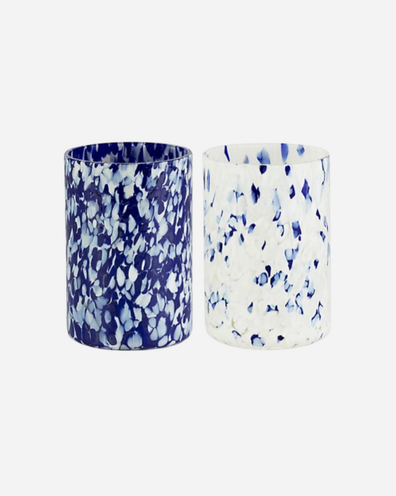 Macchia Blue & Ivory Mix Tumblers, Set of 2