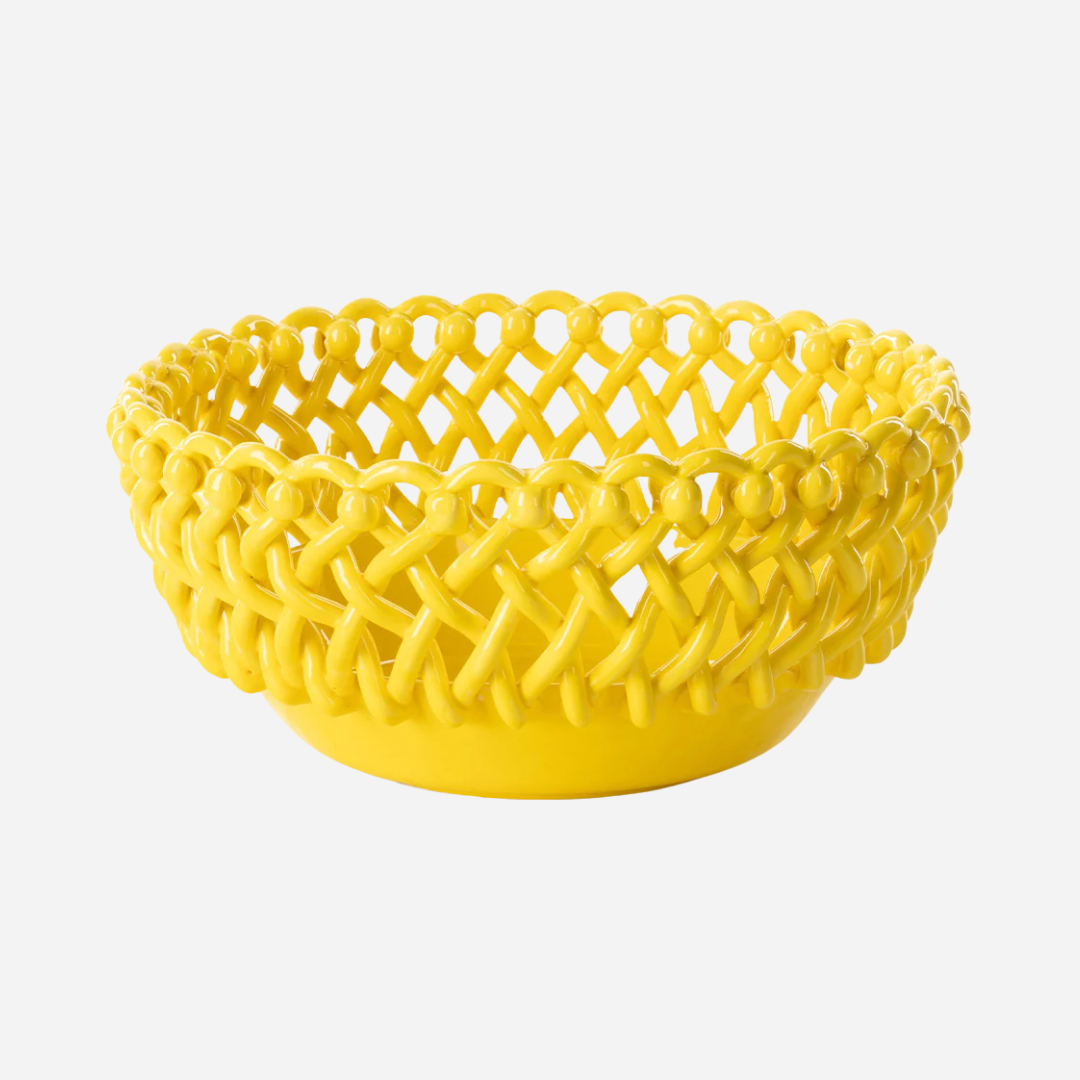 Woven Yellow Bouton Serving Bowl