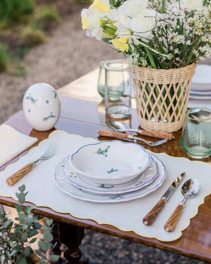 Les Bleuets Dinner Plate, Blue and Green, Set of 2