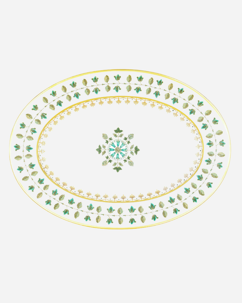Matignon Green Oval Platter, Large