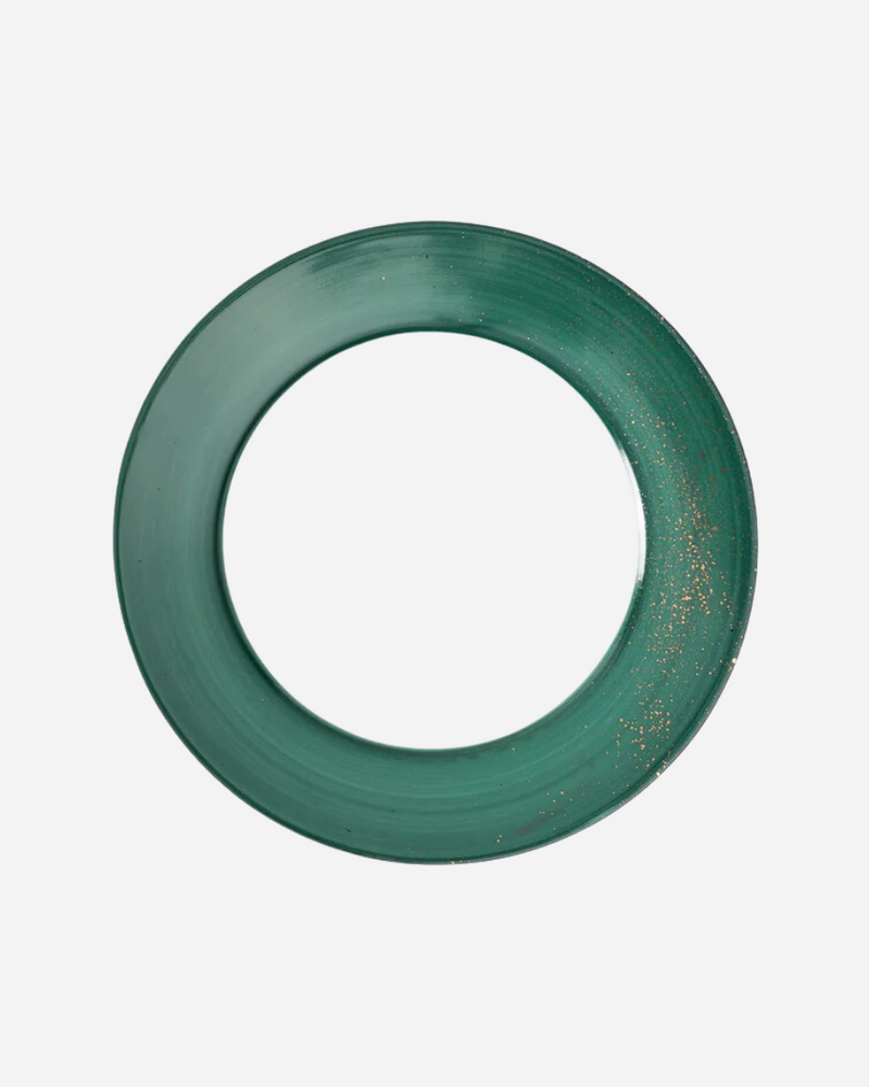 Golden Green Dessert Plate, Set of 4
